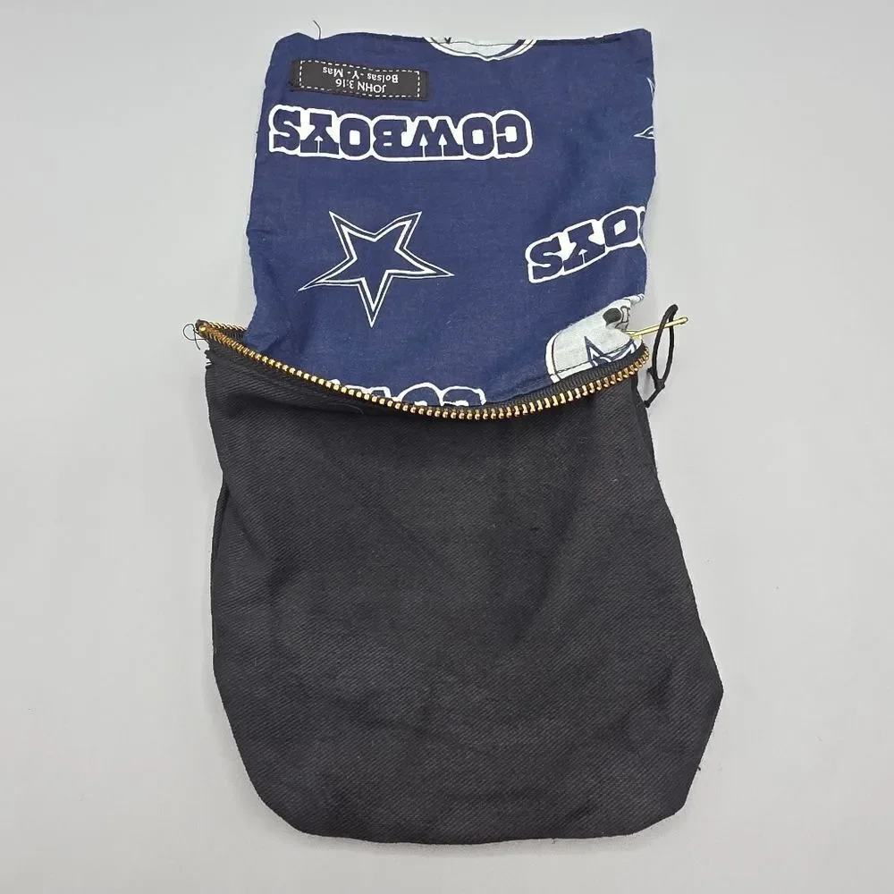 Dallas Cowboys Handmade Pouch With Zipper And John 3:16 Bible Verse